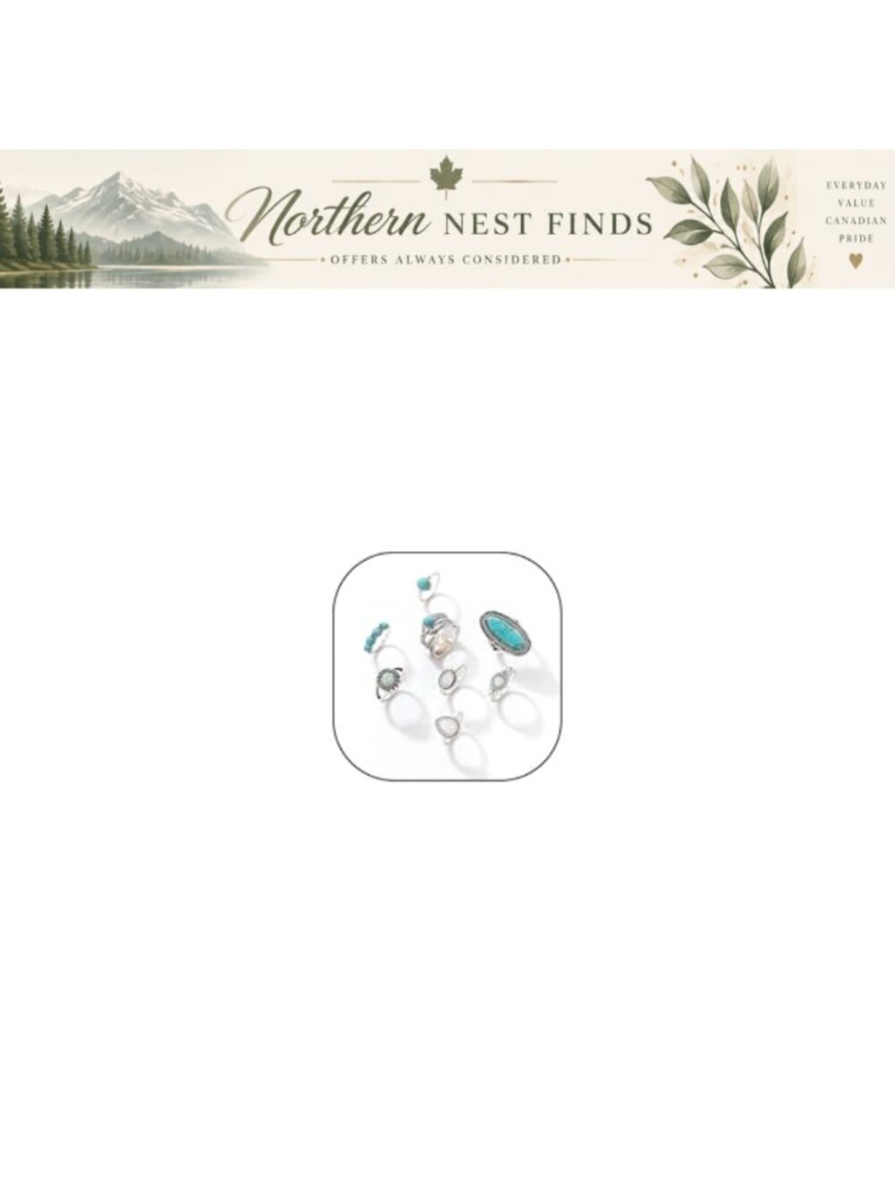 Turquoise Stacking Rings Set Boho Western Jewelry for Women